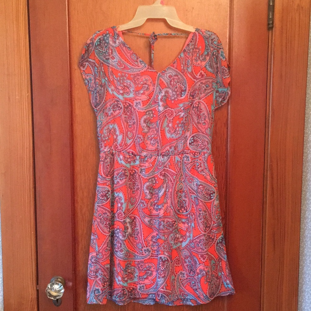 The Limited - coral paisley dress, M